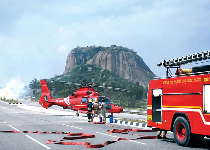 In A First For State, Gadkari’s Chopper Lands On Bengaluru-Mysuru NH 275